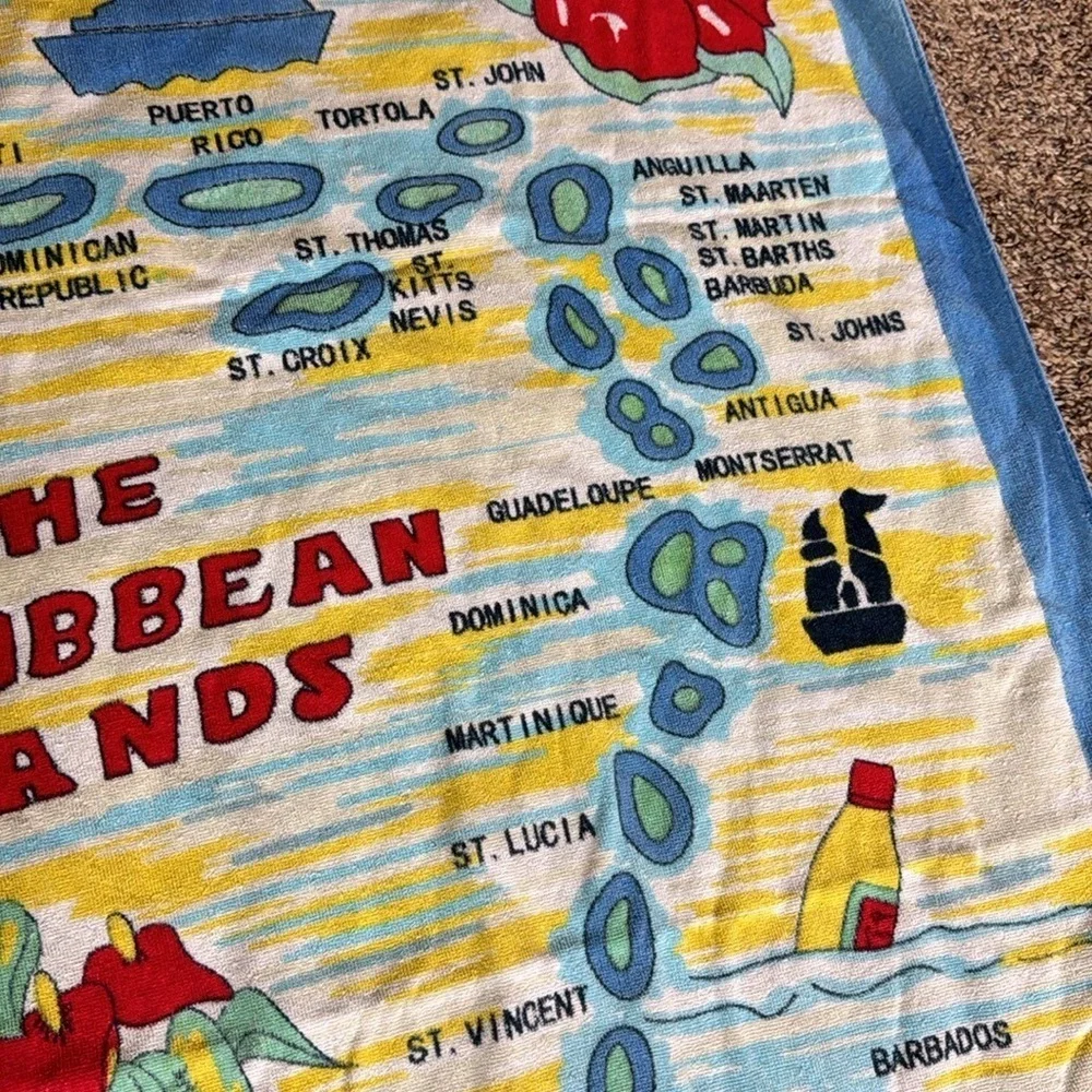 Vintage The Caribbean Islands beach towel